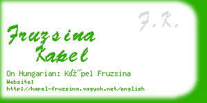 fruzsina kapel business card